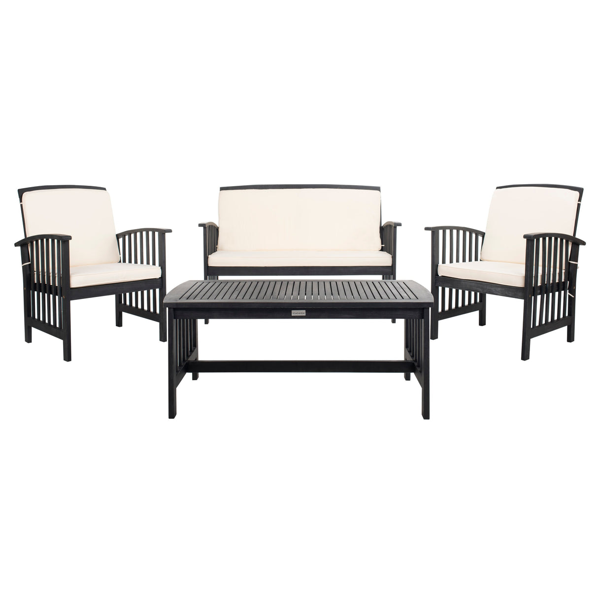 SAFAVIEH Outdoor Yuliana 4-Piece Conversation Patio Set - 47W x 33D x 26H