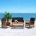 SAFAVIEH Outdoor Yuliana 4-Piece Conversation Patio Set - 47W x 33D x 26H