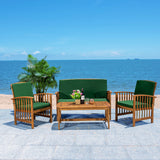 SAFAVIEH Outdoor Yuliana 4-Piece Conversation Patio Set - 47W x 33D x 26H