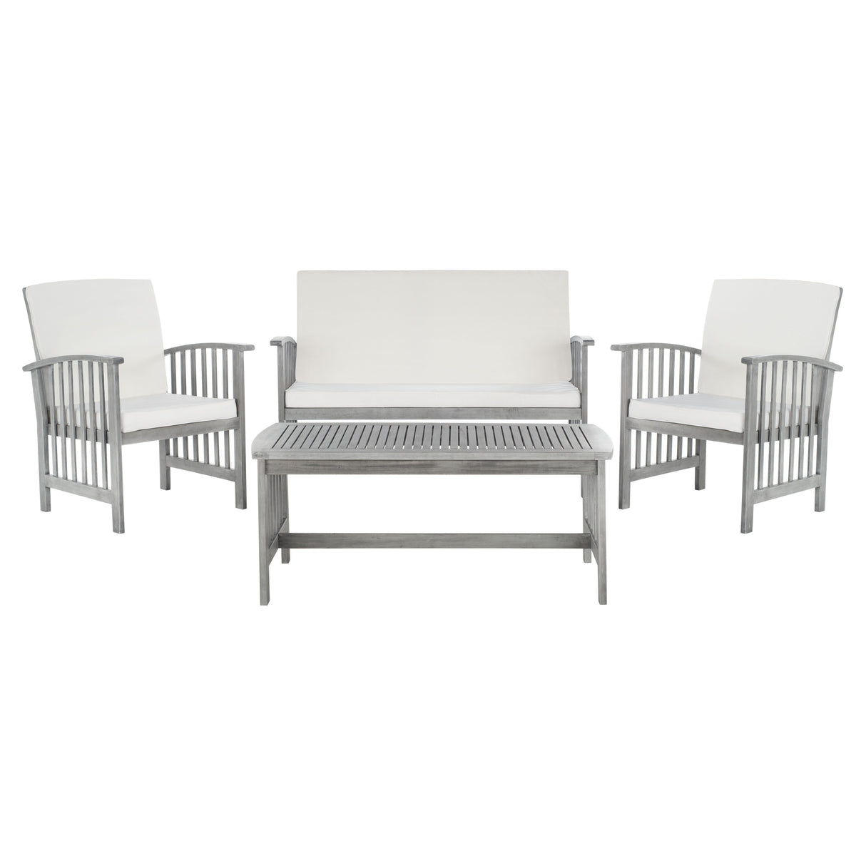 SAFAVIEH Outdoor Yuliana 4-Piece Conversation Patio Set - 47W x 33D x 26H