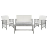 SAFAVIEH Outdoor Yuliana 4-Piece Conversation Patio Set - 47W x 33D x 26H