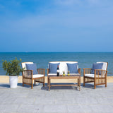 SAFAVIEH Outdoor Yuliana 4-Piece Conversation Patio Set - 47W x 33D x 26H