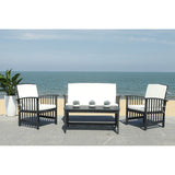 SAFAVIEH Outdoor Yuliana 4-Piece Conversation Patio Set - 47W x 33D x 26H