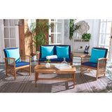 SAFAVIEH Outdoor Yuliana 4-Piece Conversation Patio Set - 47W x 33D x 26H