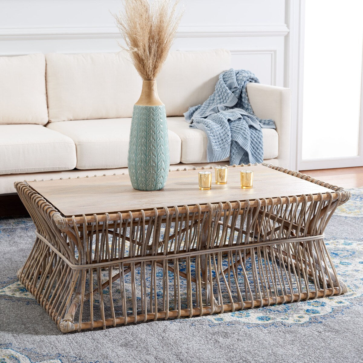 SAFAVIEH Pamala Grey Coffee Table - 43.7" x 26.2" x 15.7" - 44Wx26Dx16H