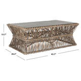 SAFAVIEH Pamala Grey Coffee Table - 43.7" x 26.2" x 15.7" - 44Wx26Dx16H