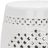 SAFAVIEH Paradise Annetrud Gardens White Ceramic Decorative Garden Stool