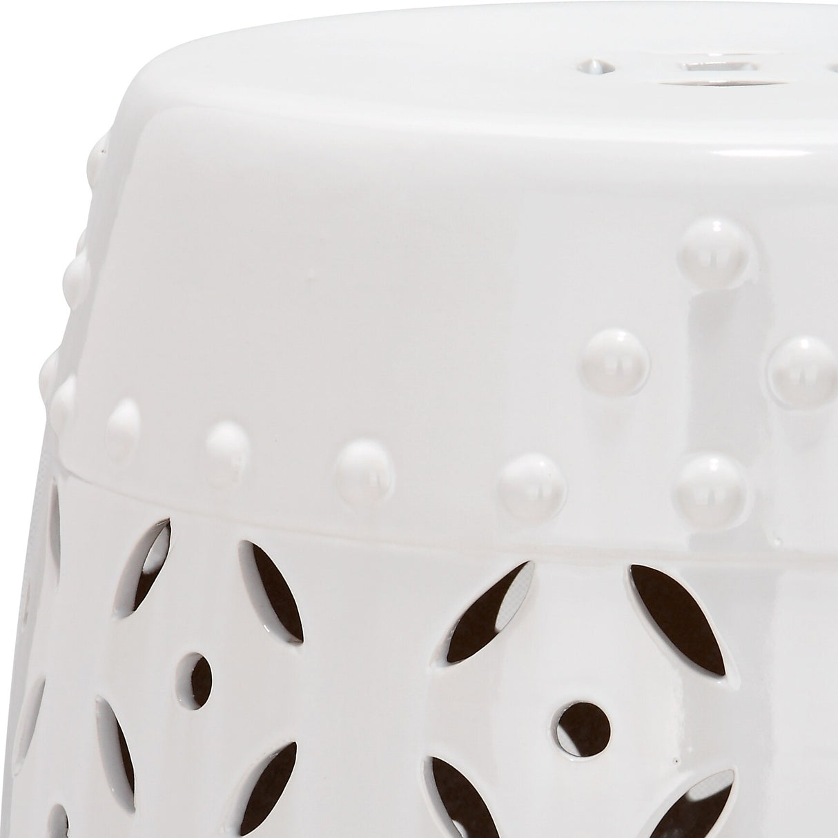 SAFAVIEH Paradise Snaefridur Harmony White Ceramic Decorative Garden Stool