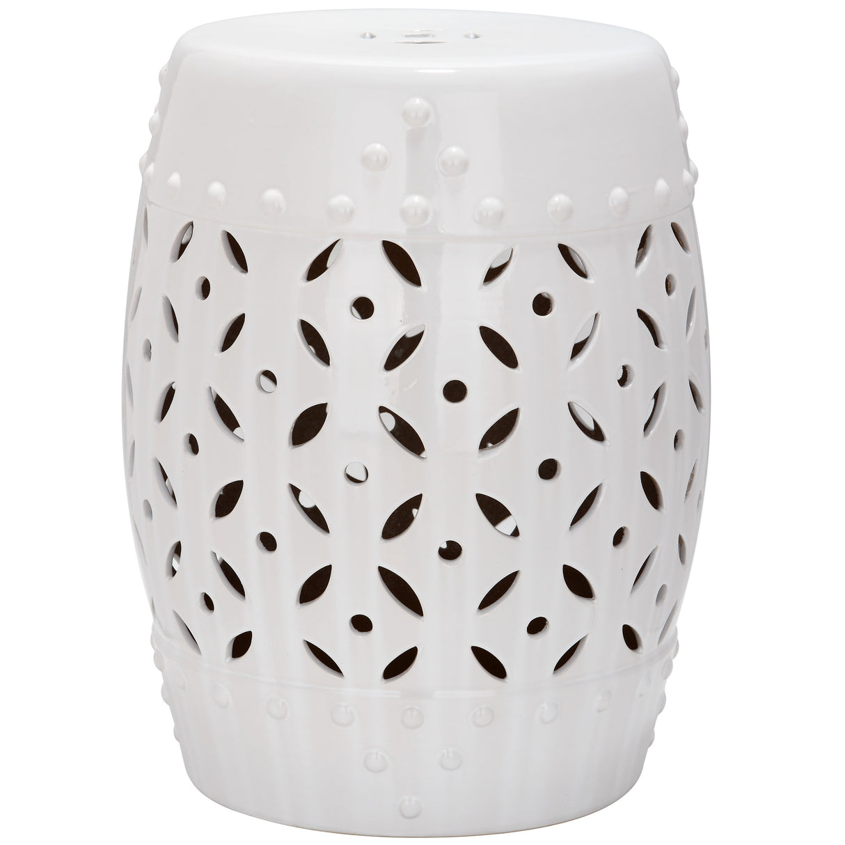 SAFAVIEH Paradise Snaefridur Harmony White Ceramic Decorative Garden Stool