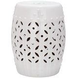 SAFAVIEH Paradise Snaefridur Harmony White Ceramic Decorative Garden Stool