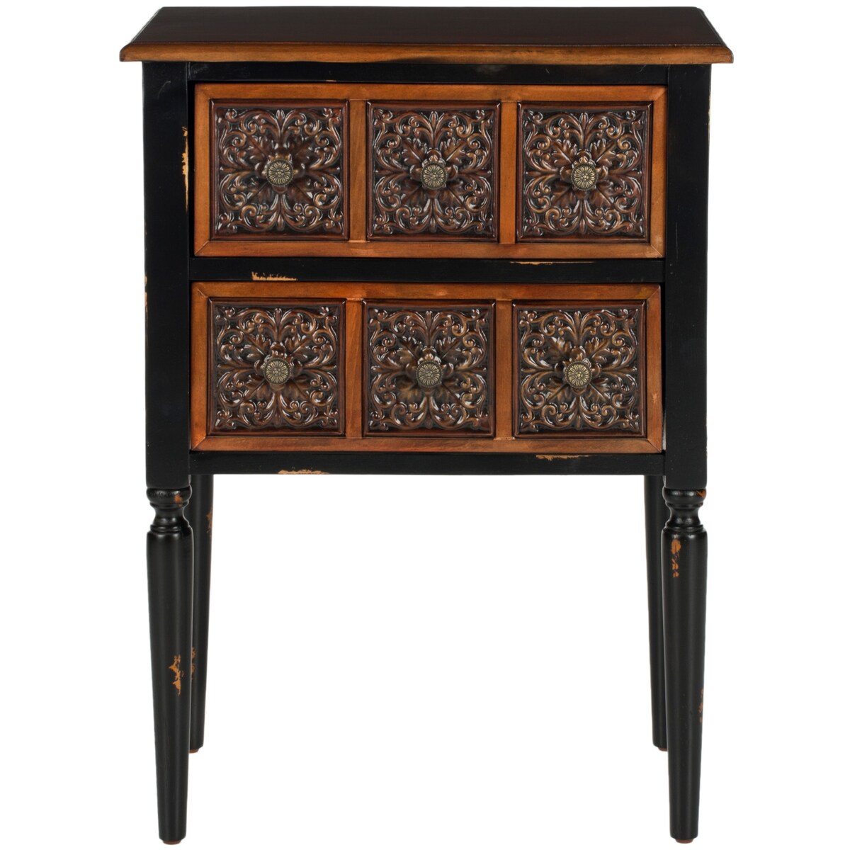 SAFAVIEH Paralee Dark Brown Storage Side Table - 22.5" x 14" x 30.1" - 23Wx14Dx30H