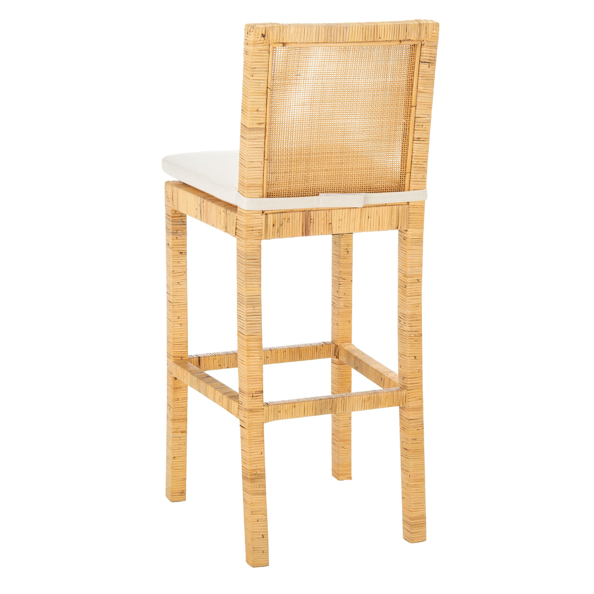 SAFAVIEH Parul 30-inch Cane Bar Stool with Cushion - 22.6" x 18.1" x 44.5" - 23Wx18Dx44H