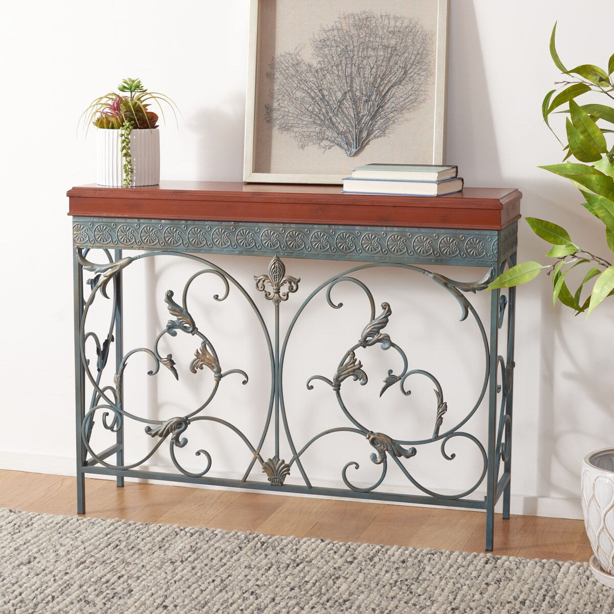 SAFAVIEH Patience Brown Console Table - 42Wx11Dx31H