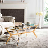 SAFAVIEH Patrica Gold Leaf Coffee Table - 51" x 19.5" x 19.8" - 51Wx20Dx20H