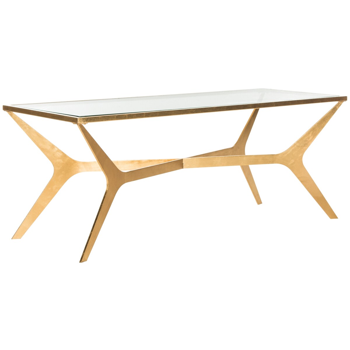 SAFAVIEH Patrica Gold Leaf Coffee Table - 51" x 19.5" x 19.8" - 51Wx20Dx20H