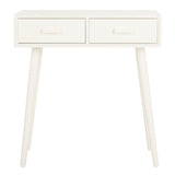 SAFAVIEH Pearla Antique White 2-Drawer Console Table - 28.3" x 13.8" x 30.8" - 28Wx14Dx31H