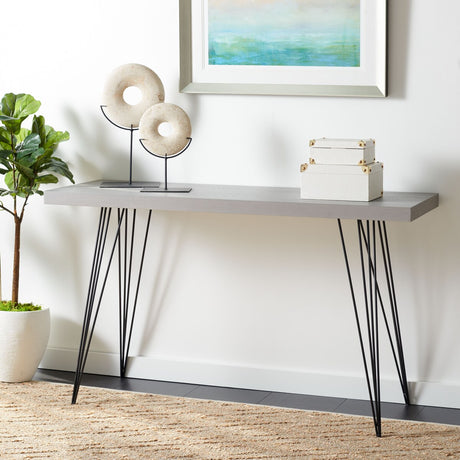 SAFAVIEH Pearlene Mid-Century White/ Black Lacquer Console Table - 55" x 17.5" x 32" - 55Wx18Dx32H