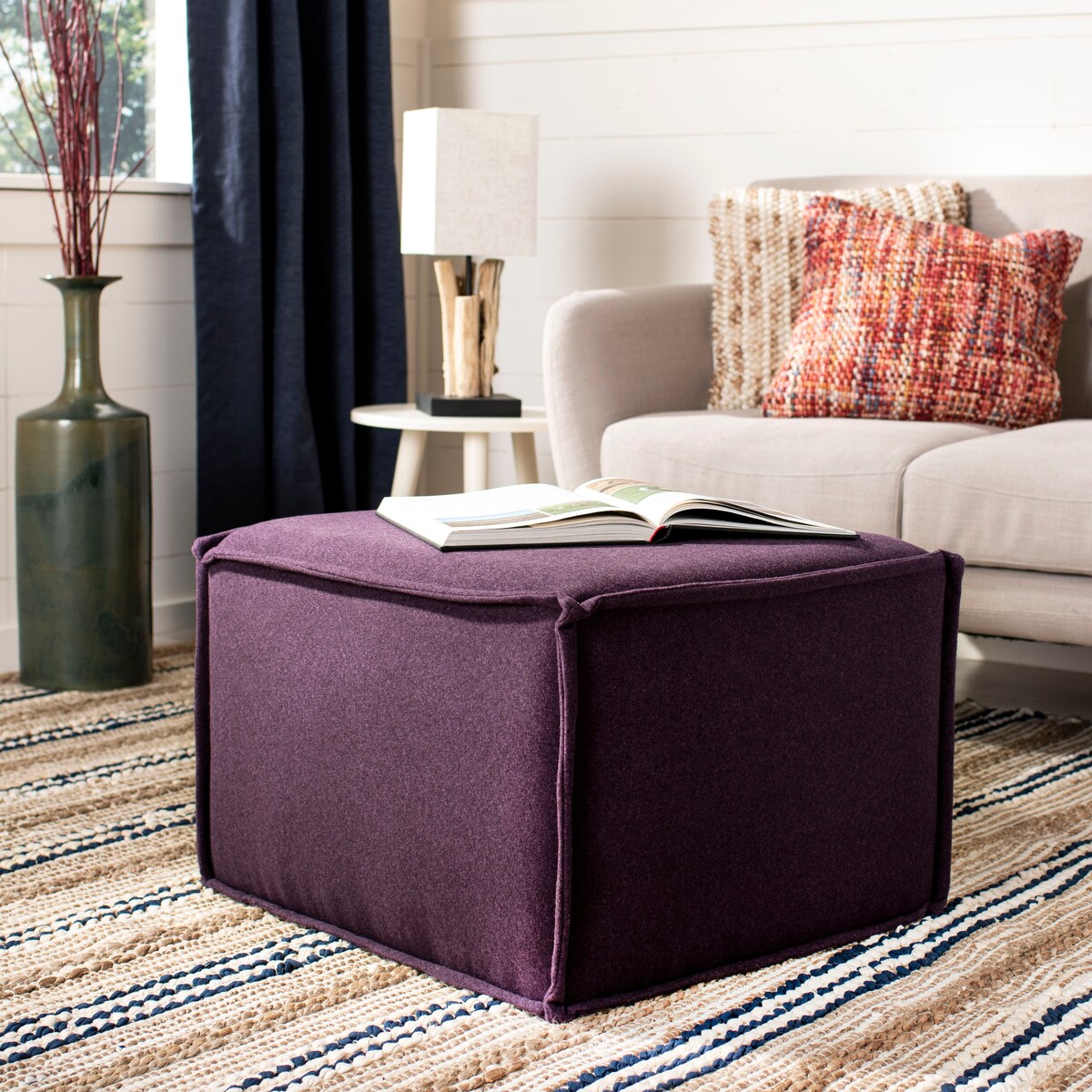 SAFAVIEH Perla Burnt Orange Ottoman