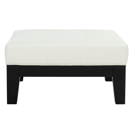 SAFAVIEH Perri Square White Leather Ottoman