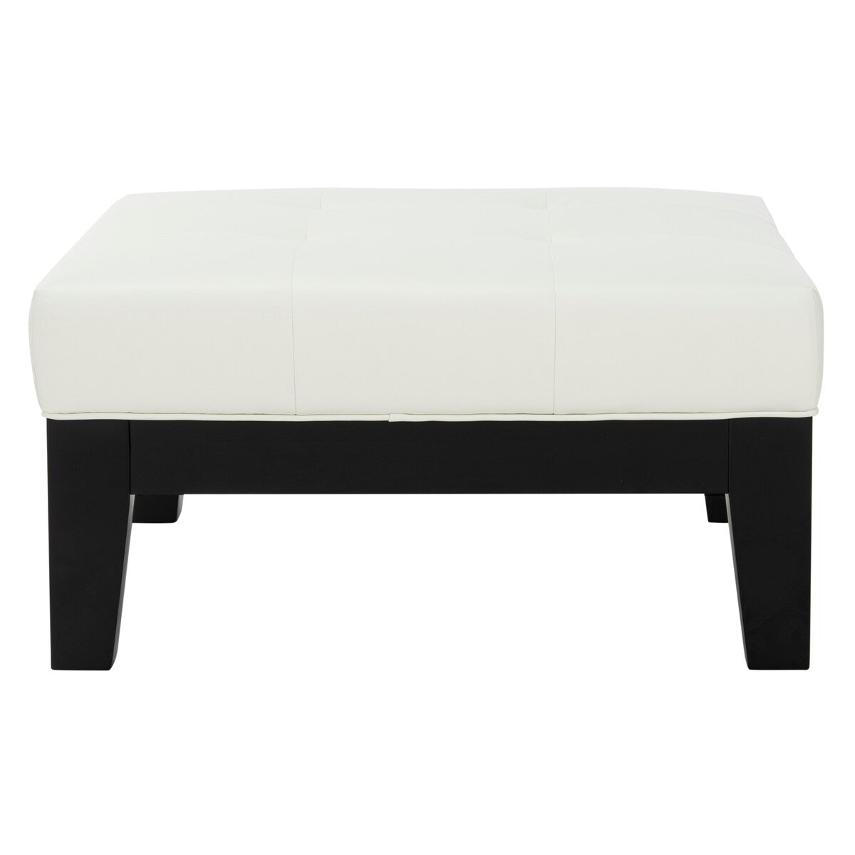 SAFAVIEH Perri Square White Leather Ottoman