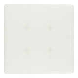 SAFAVIEH Perri Square White Leather Ottoman