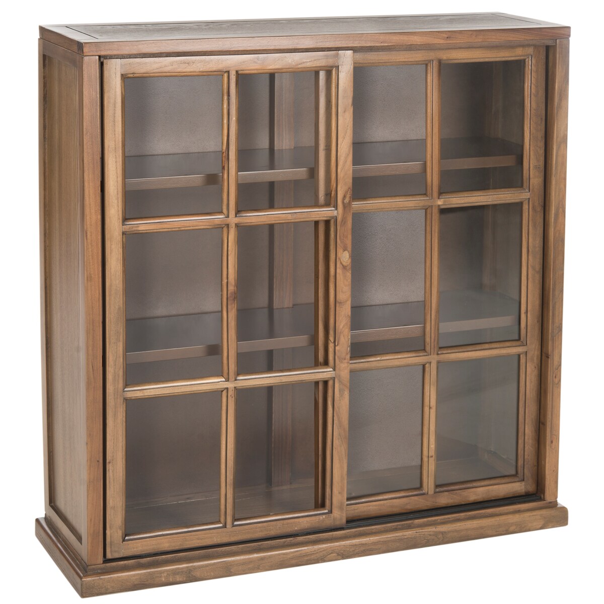 SAFAVIEH Pervin Dark Teak Storage Bookcase - 39" W x 11.4" L x 40.2" H - 39Wx11Dx40H