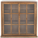 SAFAVIEH Pervin Dark Teak Storage Bookcase - 39" W x 11.4" L x 40.2" H - 39Wx11Dx40H