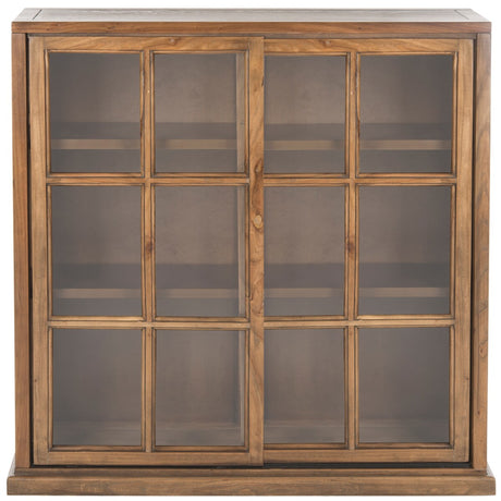 SAFAVIEH Pervin Dark Teak Storage Bookcase - 39" W x 11.4" L x 40.2" H - 39Wx11Dx40H