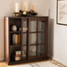 SAFAVIEH Pervin Dark Teak Storage Bookcase - 39" W x 11.4" L x 40.2" H - 39Wx11Dx40H