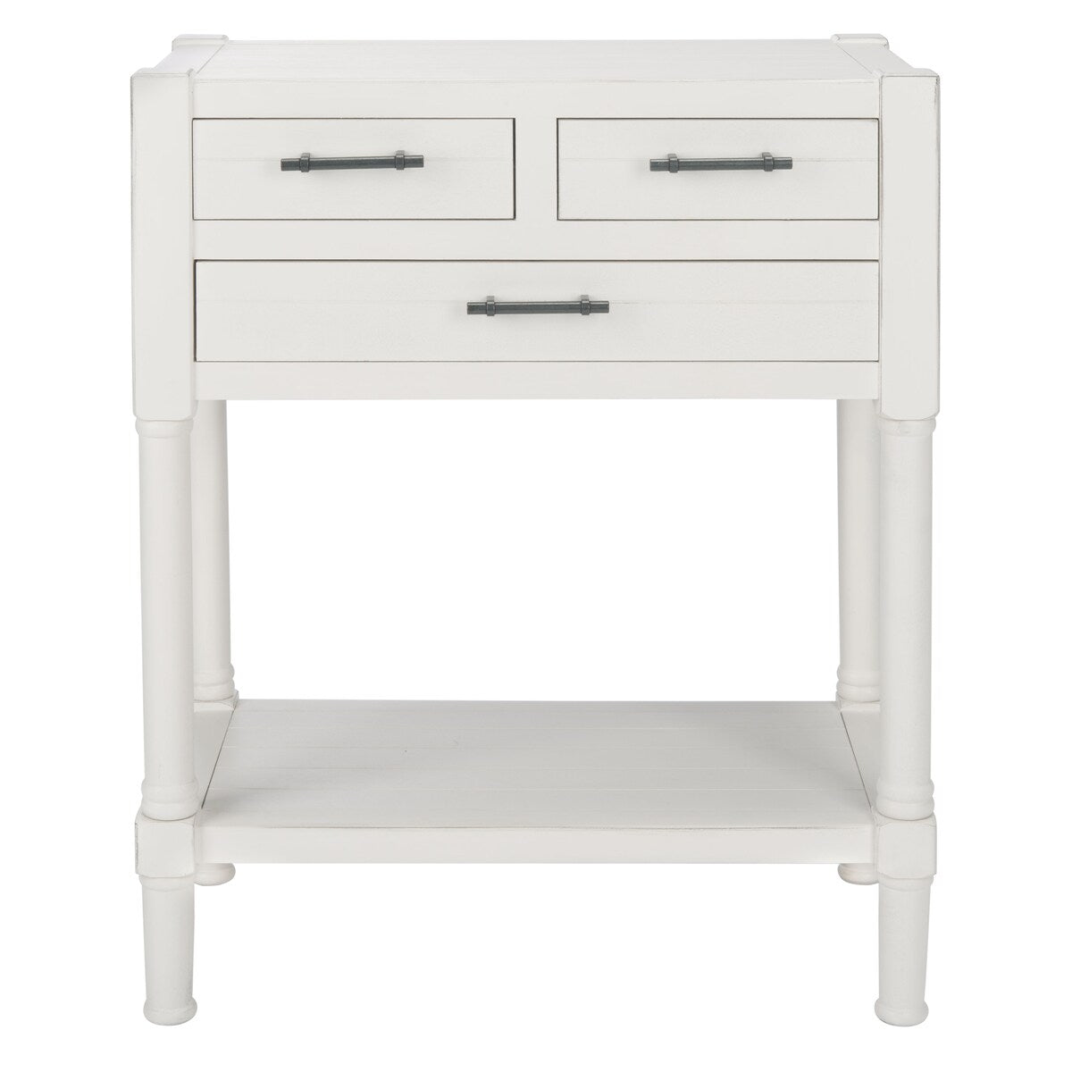 SAFAVIEH Philomene Distressed White 3-Drawer Console Table - 23.5" W x 13" L x 29.5" H - 24Wx13Dx30H