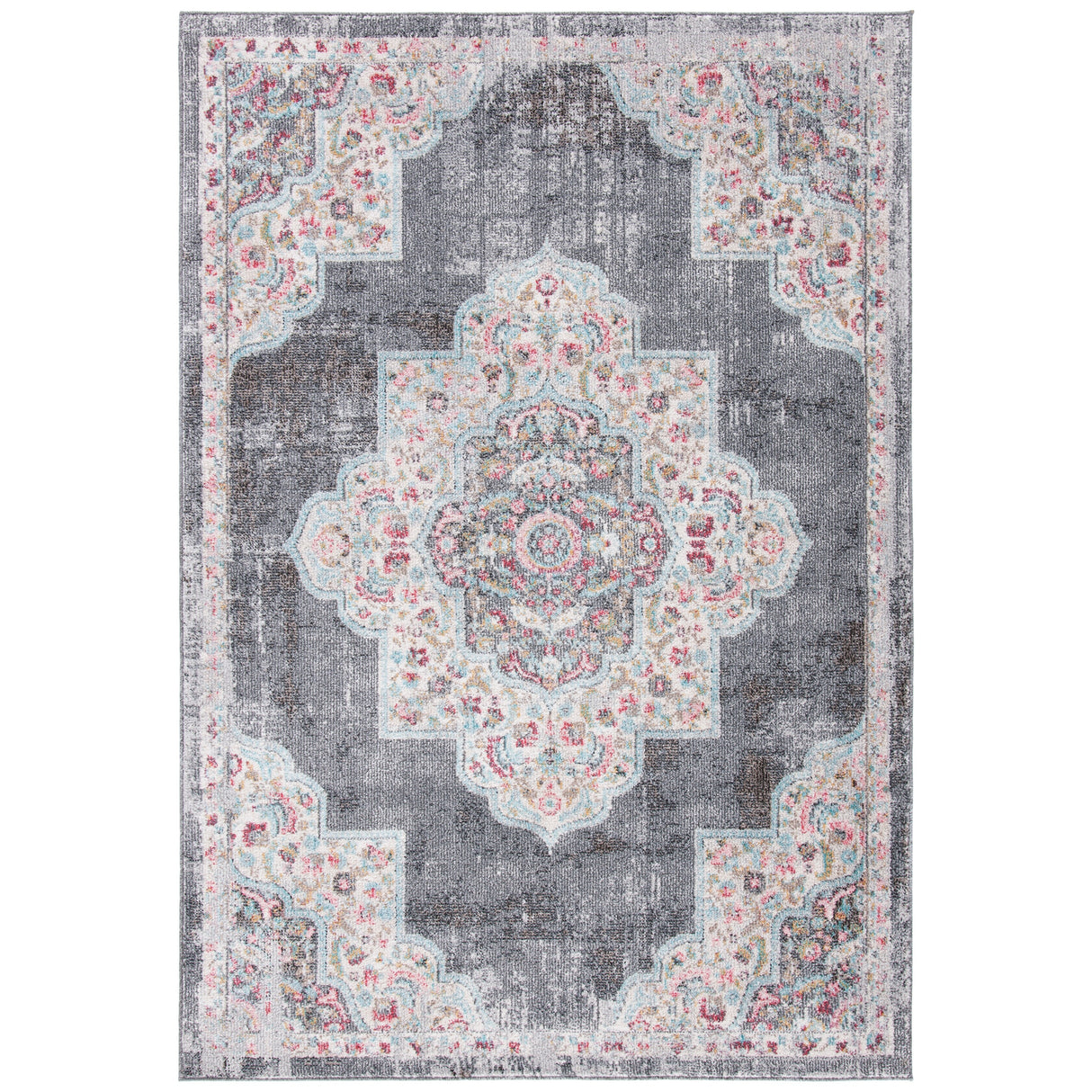 SAFAVIEH Phoenix Rosemary Medallion Distressed Rug