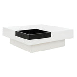 SAFAVIEH Phylis White/ Black Coffee Table - 35.4" x 35.4" x 11.8" - 35Wx35Dx12H