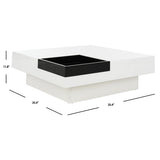 SAFAVIEH Phylis White/ Black Coffee Table - 35.4" x 35.4" x 11.8" - 35Wx35Dx12H