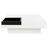 SAFAVIEH Phylis White/ Black Coffee Table - 35.4" x 35.4" x 11.8" - 35Wx35Dx12H