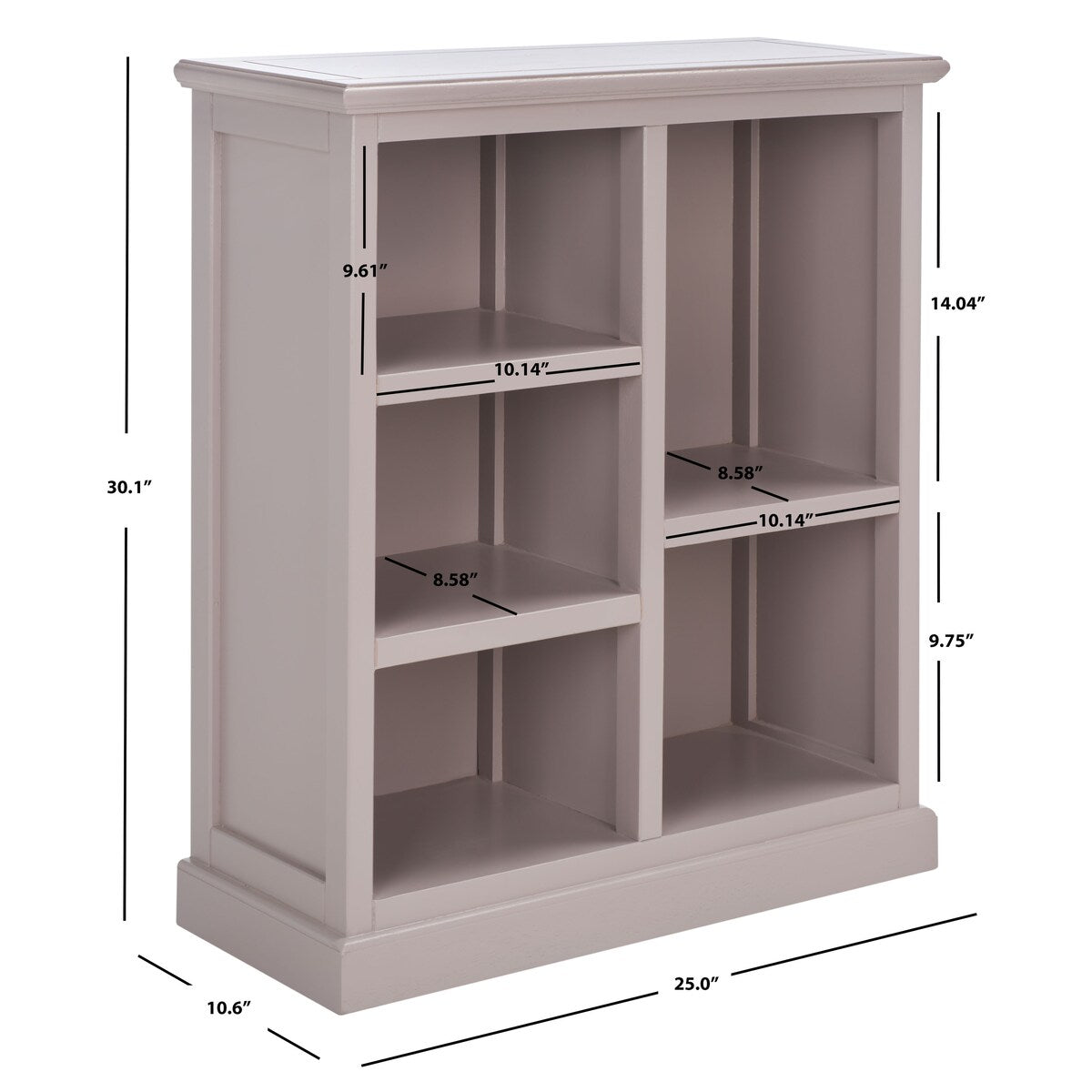 SAFAVIEH Phyllis White 5-Shelf Bookcase - 25" x 10.6" x 30.1" - 25Wx11Dx30H