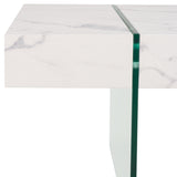 SAFAVIEH Pluma Glass Leg Rectangular Coffee Table - 43.3" W x 23.6" L x 15.7" H - 43Wx24Dx16H