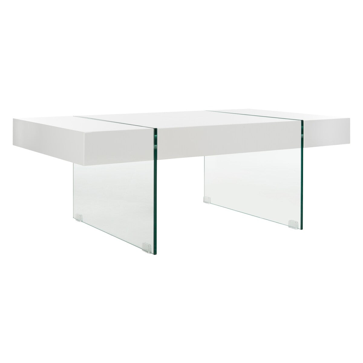 SAFAVIEH Pluma Glass Leg Rectangular Coffee Table - 43.3" W x 23.6" L x 15.7" H - 43Wx24Dx16H