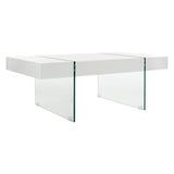 SAFAVIEH Pluma Glass Leg Rectangular Coffee Table - 43.3" W x 23.6" L x 15.7" H - 43Wx24Dx16H