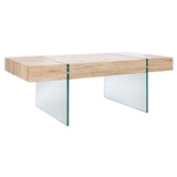 SAFAVIEH Pluma Glass Leg Rectangular Coffee Table - 43.3" W x 23.6" L x 15.7" H - 43Wx24Dx16H