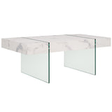 SAFAVIEH Pluma Glass Leg Rectangular Coffee Table - 43.3" W x 23.6" L x 15.7" H - 43Wx24Dx16H