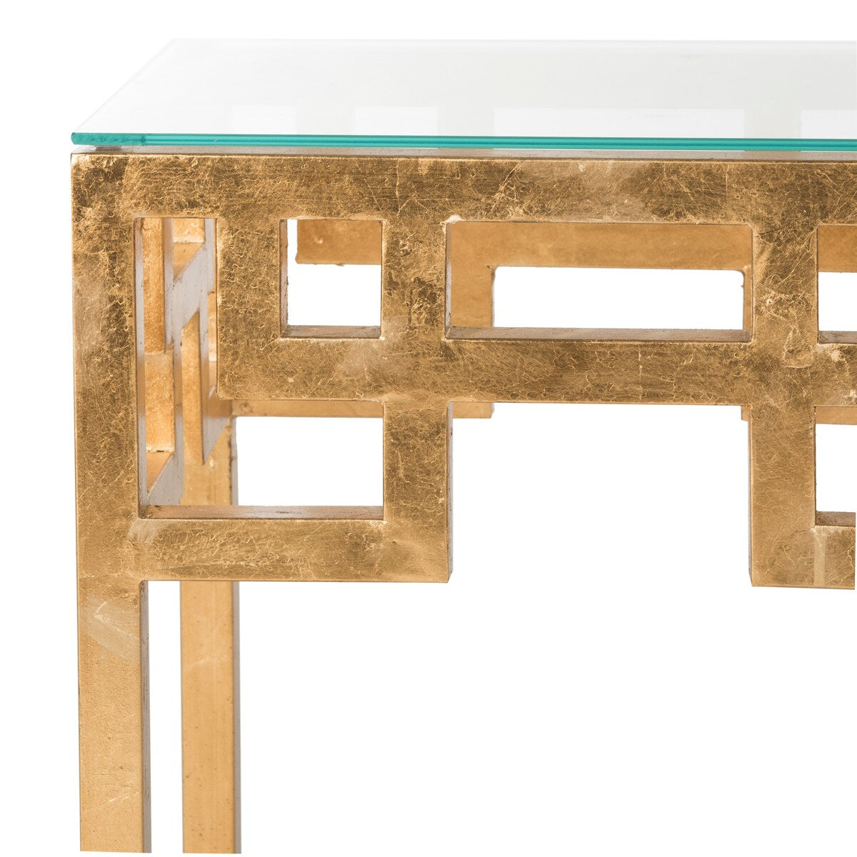 SAFAVIEH Porfiria Antique Gold Leaf End Table - 16" x 12" x 20.5" - 16Wx12Dx21H