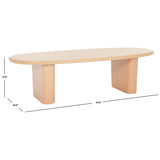 SAFAVIEH Primetta Oval Top Coffee Table - 54 In. W x 24 In. D x 15 In. H - 54Wx24Dx15H