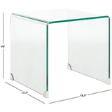 SAFAVIEH Rachael Tempered Glass Side Table - 20" W x 18" D x 19" H - 20Wx18Dx19H