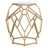 SAFAVIEH Raziyeh Geometric Accent Table / Gold - 19.5" x 19.5" x 22.5" - 20Wx20Dx23H