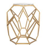 SAFAVIEH Raziyeh Geometric Accent Table / Gold - 19.5" x 19.5" x 22.5" - 20Wx20Dx23H