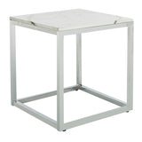 SAFAVIEH Reba White/ Chrome Square End Table - 19.6" x 19.6" x 20.5" - 20Wx20Dx21H