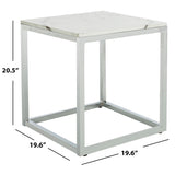 SAFAVIEH Reba White/ Chrome Square End Table - 19.6" x 19.6" x 20.5" - 20Wx20Dx21H