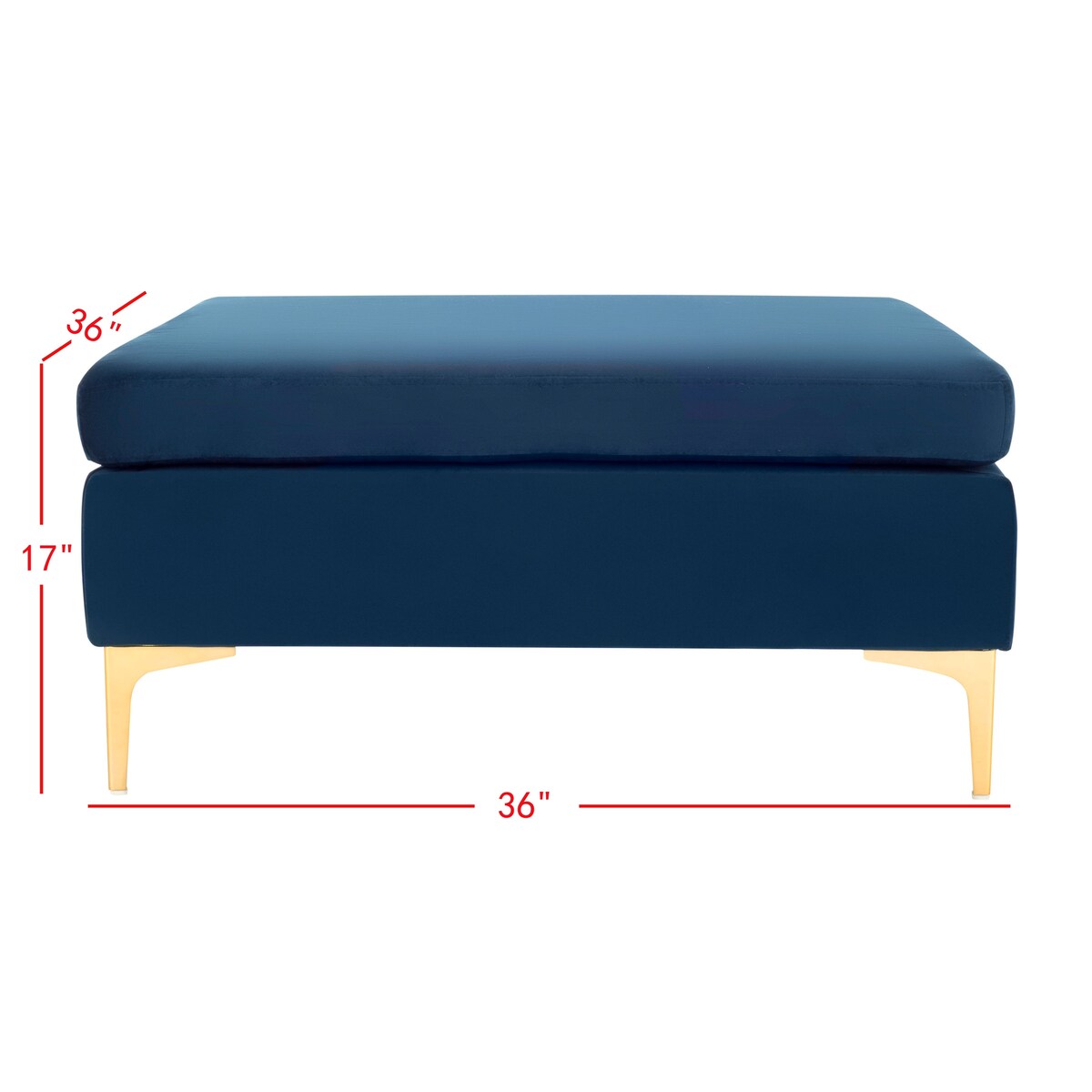 SAFAVIEH Reta Navy/ Brass Square Ottoman