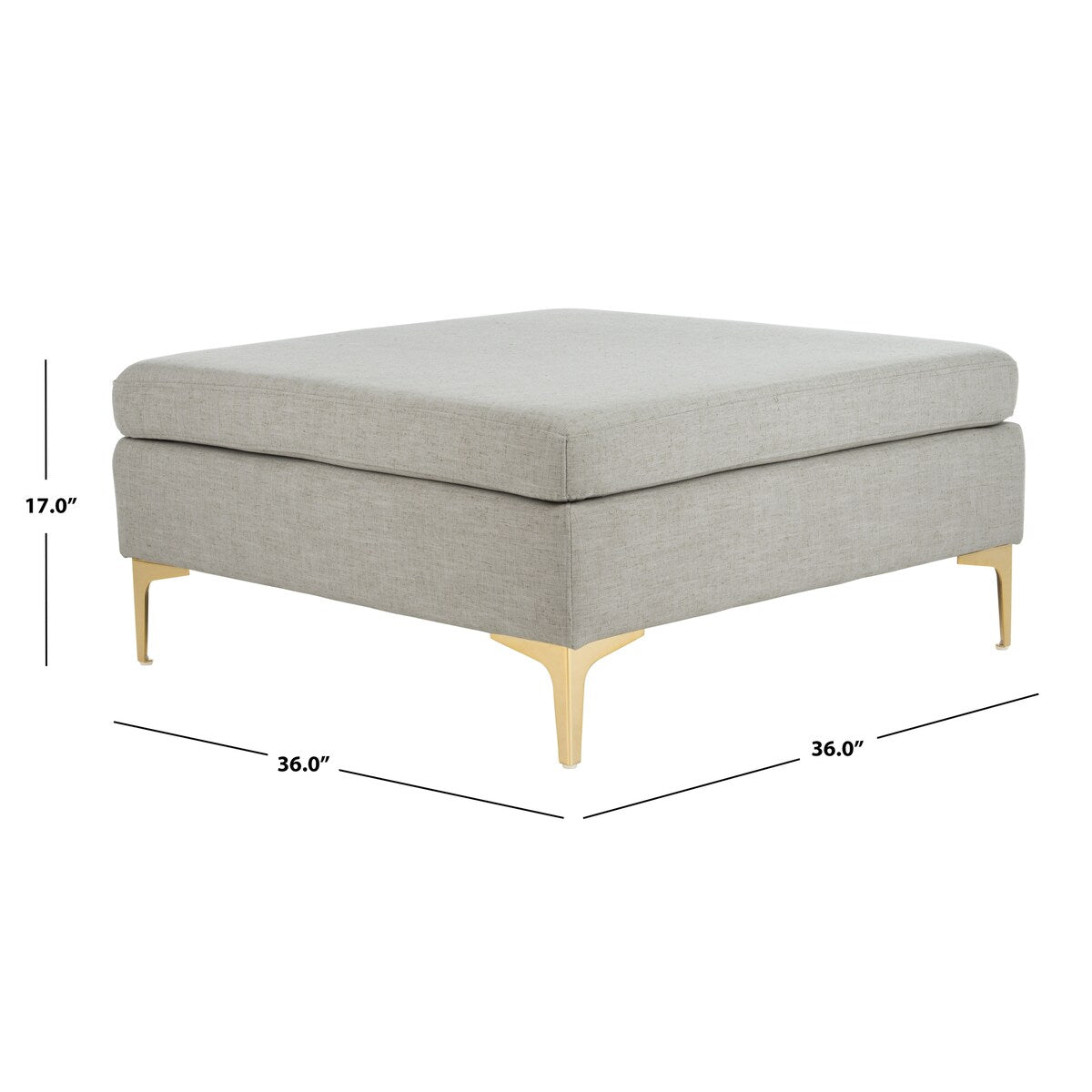 SAFAVIEH Reta Navy/ Brass Square Ottoman