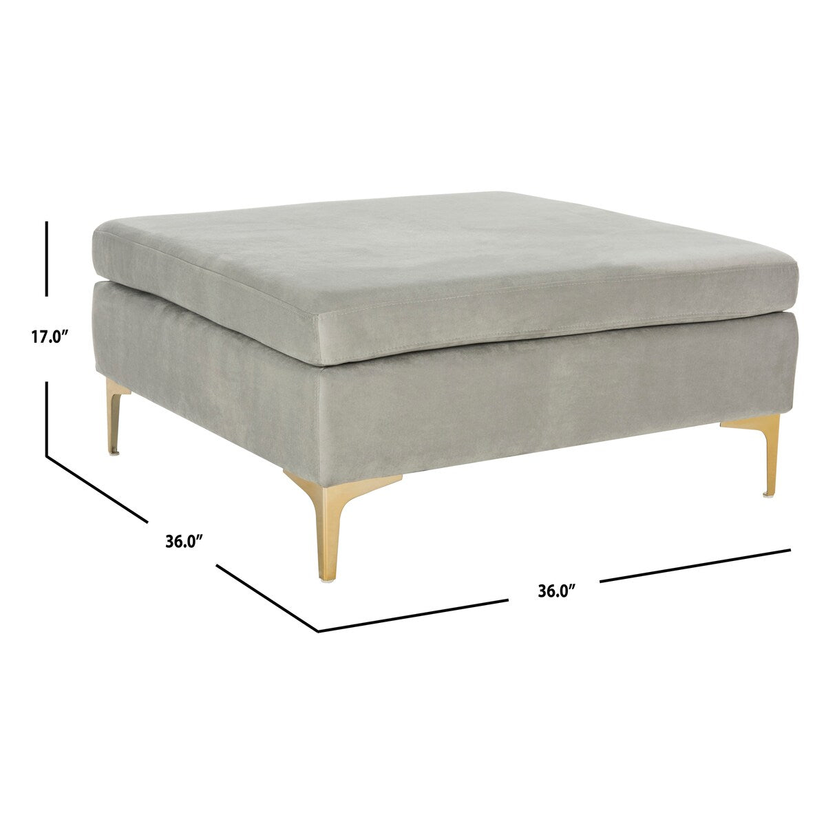 SAFAVIEH Reta Navy/ Brass Square Ottoman